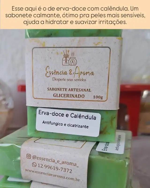 Sabonete de erva-doce com calêndula, da Essência & Aroma
